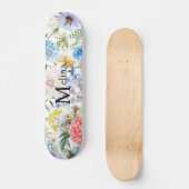 Blumenmuster mit Namen Skateboard (Vorderseite)
