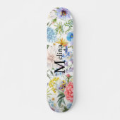 Blumenmuster mit Namen Skateboard (Vorne)