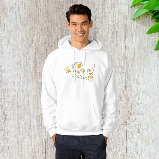 Blumenmuster mit orangefarbener und gelber Blume Hoodie