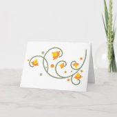 Blumenmuster mit orangefarbener und gelber Blume Karte (Vorderseite)