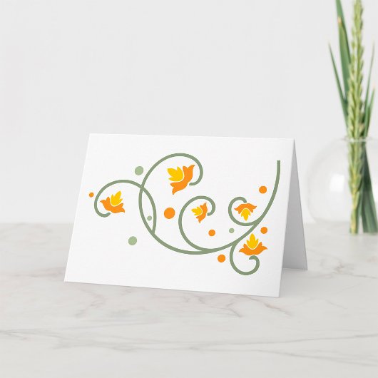 Blumenmuster mit orangefarbener und gelber Blume Karte