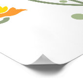 Blumenmuster mit orangefarbener und gelber Blume Poster (Ecke)