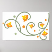 Blumenmuster mit orangefarbener und gelber Blume Poster (Vorne)