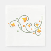 Blumenmuster mit orangefarbener und gelber Blume Serviette (Vorderseite)