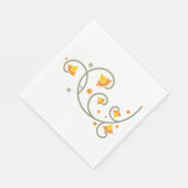 Blumenmuster mit orangefarbener und gelber Blume Serviette (Ecke)