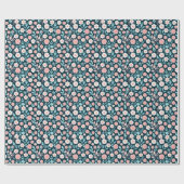 Blumenmuster mit pastellfarbenen Blume Geschenkpapier (Flach)