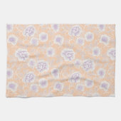 Blumenmuster mit Pfirsich- und Lavendelfarben Geschirrtuch (Horizontal)