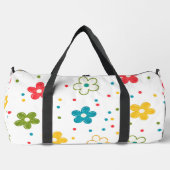 Blumenmuster mit Punkten Duffle Bag (Vorderseite)