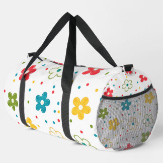 Blumenmuster mit Punkten Duffle Bag