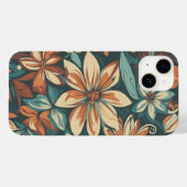 Blumenmuster mit Retrofarben modern Case-Mate iPhone Hülle (Rückseite (Horizontal))