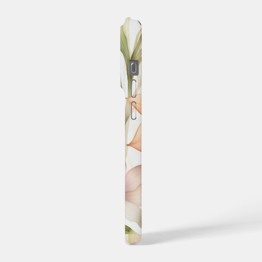 Blumenmuster mit rosa, orange, gelb iPhone hülle (Linke Seite)