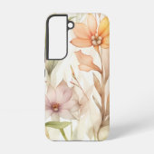 Blumenmuster mit rosa, orange, gelb samsung galaxy hülle (Rückseite)