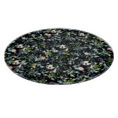 Blumenmuster mit rosa und blauen Rose Schneidebrett (Ecke)