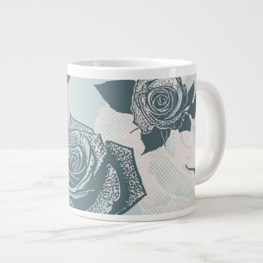 Blumenmuster mit Rose Jumbo-Tasse (Vorderseite Rechts)
