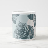 Blumenmuster mit Rose Jumbo-Tasse (Vorderseite)