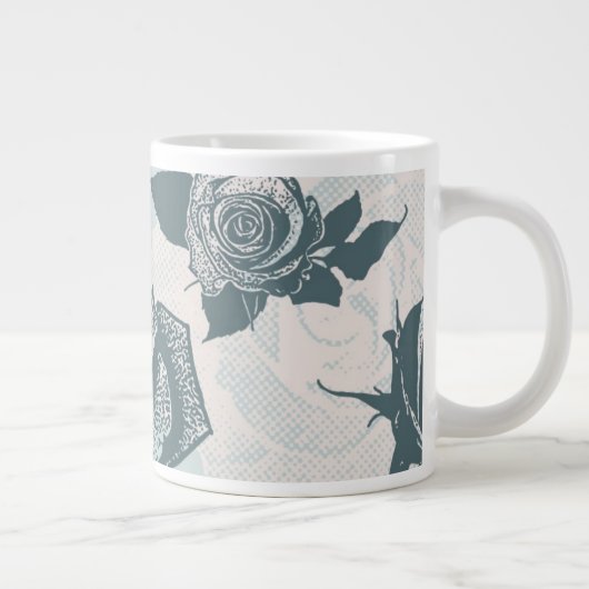 Blumenmuster mit Rose Jumbo-Tasse (Rechts)