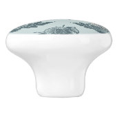 Blumenmuster mit Rose Keramikknauf (Seitenansicht)