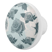 Blumenmuster mit Rose Keramikknauf (Rechts)