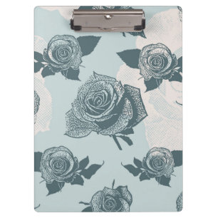 Blumenmuster mit Rose Klemmbrett