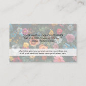 Blumenmuster mit Rose | Natur Visitenkarte (Rückseite)