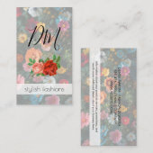 Blumenmuster mit Rose | Natur Visitenkarte (Vorne/Hinten)