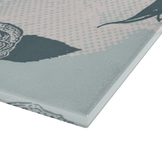 Blumenmuster mit Rose Schneidebrett (Ecke)