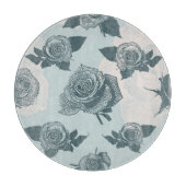 Blumenmuster mit Rose Schneidebrett (Vorderseite)