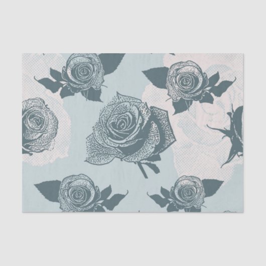 Blumenmuster mit Rose Seidenpapier (Vorderseite)