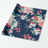 Blumenmuster mit Rose und kleinen Blume mit v Geschenkpapier (Ungerollt)