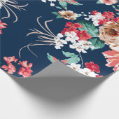 Blumenmuster mit Rose und kleinen Blume mit v Geschenkpapier (Ecke)