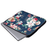 Blumenmuster mit Rose und kleinen Blume mit v Laptopschutzhülle (Vorne Knopf)