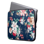 Blumenmuster mit Rose und kleinen Blume mit v Laptopschutzhülle (Vorderseite Links)
