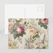 Blumenmuster mit Rose und Wildblumen rustikal Postkarte (Vorne/Hinten)