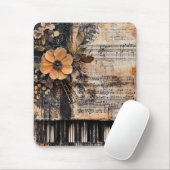 Blumenmuster mit rustikalen Klaviertasten und eine Mousepad (Mit Mouse)