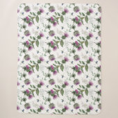 Blumenmuster mit schottischer Distel Sherpadecke (Vorderseite)