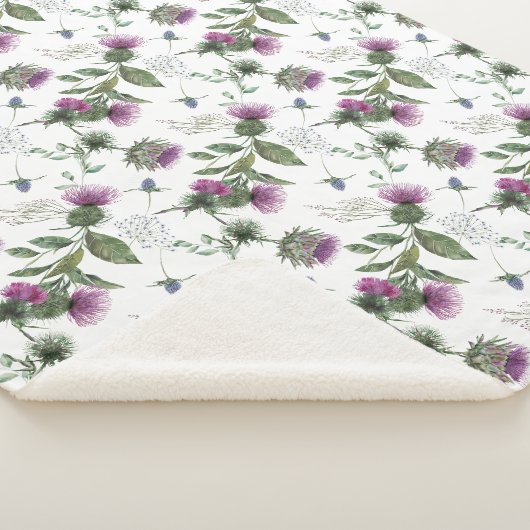 Blumenmuster mit schottischer Distel Sherpadecke (3/4)