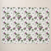 Blumenmuster mit schottischer Distel Sherpadecke (Vorderseite (Horizontal))