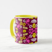Blumenmuster mit tropischen Früchten Tasse (Vorderseite Links)