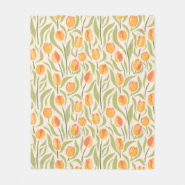 Blumenmuster mit Tulpen Fleecedecke