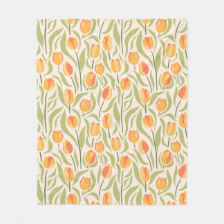 Blumenmuster mit Tulpen Fleecedecke