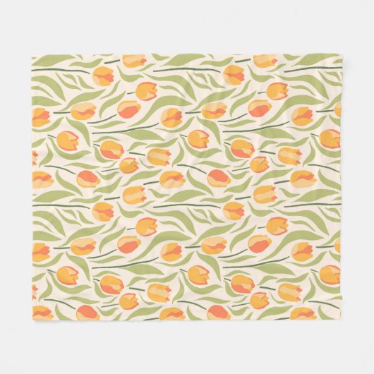 Blumenmuster mit Tulpen Fleecedecke (Vorderseite (Horizontal))