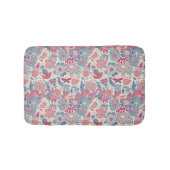 Blumenmuster mit Vogel und Schmetterling Badematte (Vorderseite)