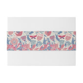 Blumenmuster mit Vogel und Schmetterling Einladungsbanderole (Rückseitenbeispiel)
