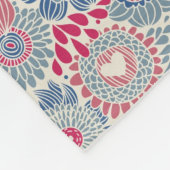 Blumenmuster mit Vogel und Schmetterling Fleecedecke (Ecke)