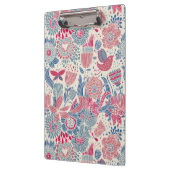 Blumenmuster mit Vogel und Schmetterling Klemmbrett (Links)