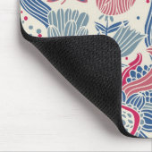 Blumenmuster mit Vogel und Schmetterling Mousepad (Ecke)