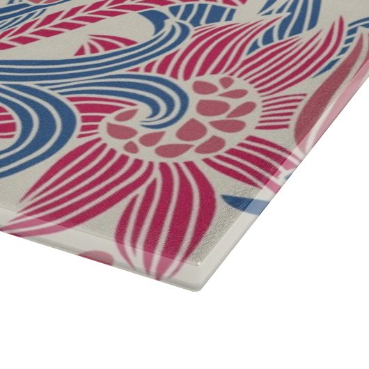 Blumenmuster mit Vogel und Schmetterling Schneidebrett (Ecke)