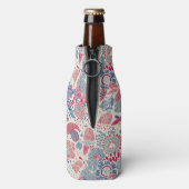 Blumenmuster mit Vögeln und Schmetterlingen Flaschenkühler (Flasche Rückseite)