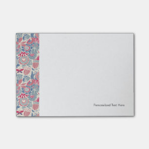 Blumenmuster mit Vögeln und Schmetterlingen Post-it Klebezettel