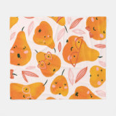 Blumenmuster mit weißen Orchideen, abgeschieden au Fleecedecke (Vorderseite (Horizontal))